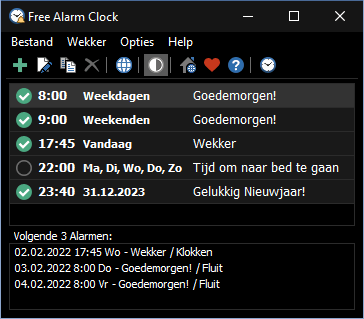Free Alarm Clock Één regel Zwart-witweergave