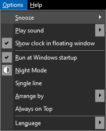 Free Alarm Clock Options Night Mode